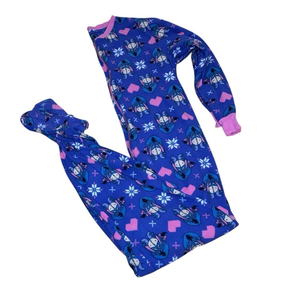 Disney Eeyore Purple pajamas, pink Hearts, Snowflakesr, 7/9